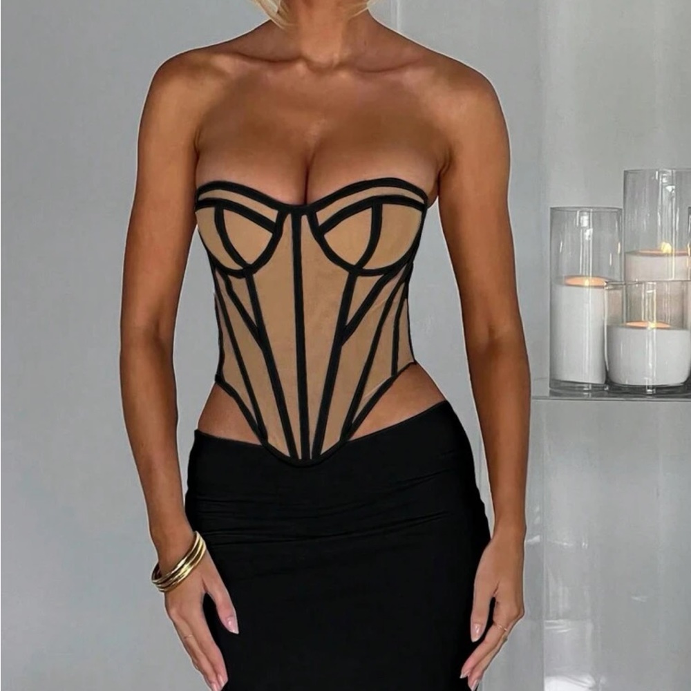 Contrast Mesh Tube Top ❤️ - Picture 4 of 6